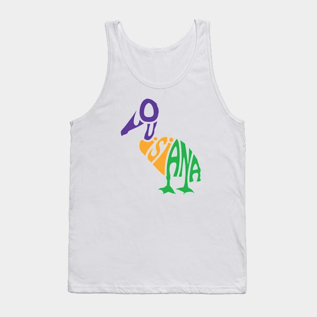 Pelican Shaped Louisiana Word Art Tank Top by SLAG_Creative